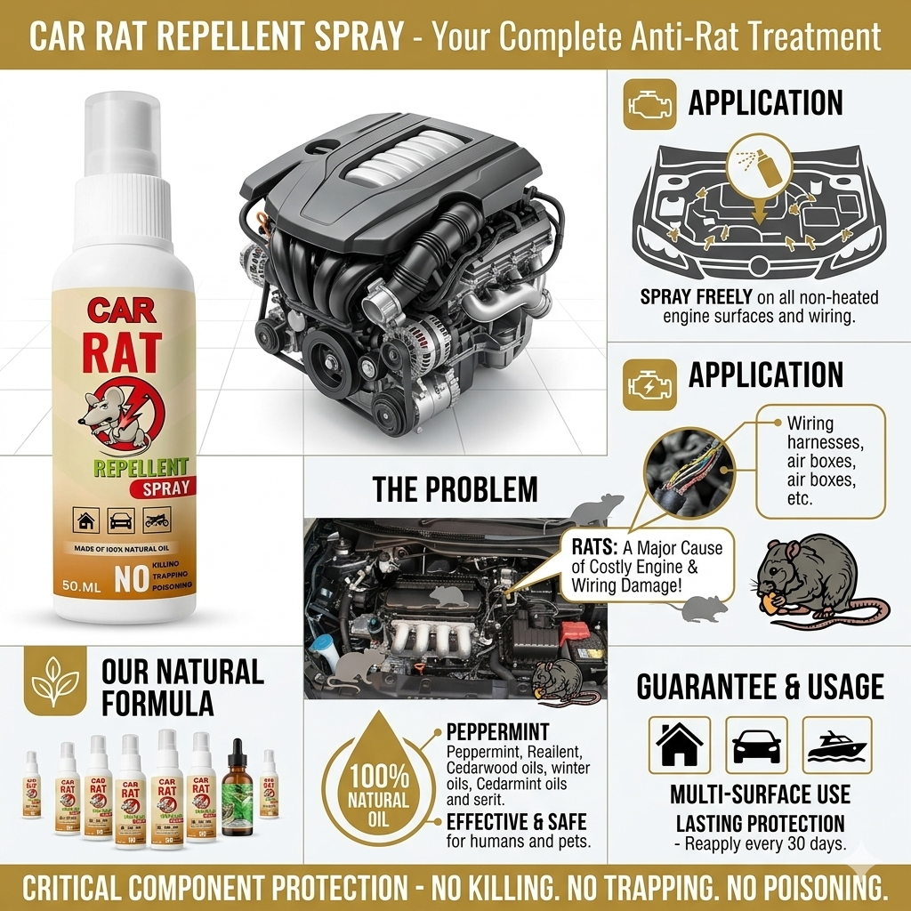 Car Rat Repellent Spray ( Pack of 2 ) - 50% OFF!!