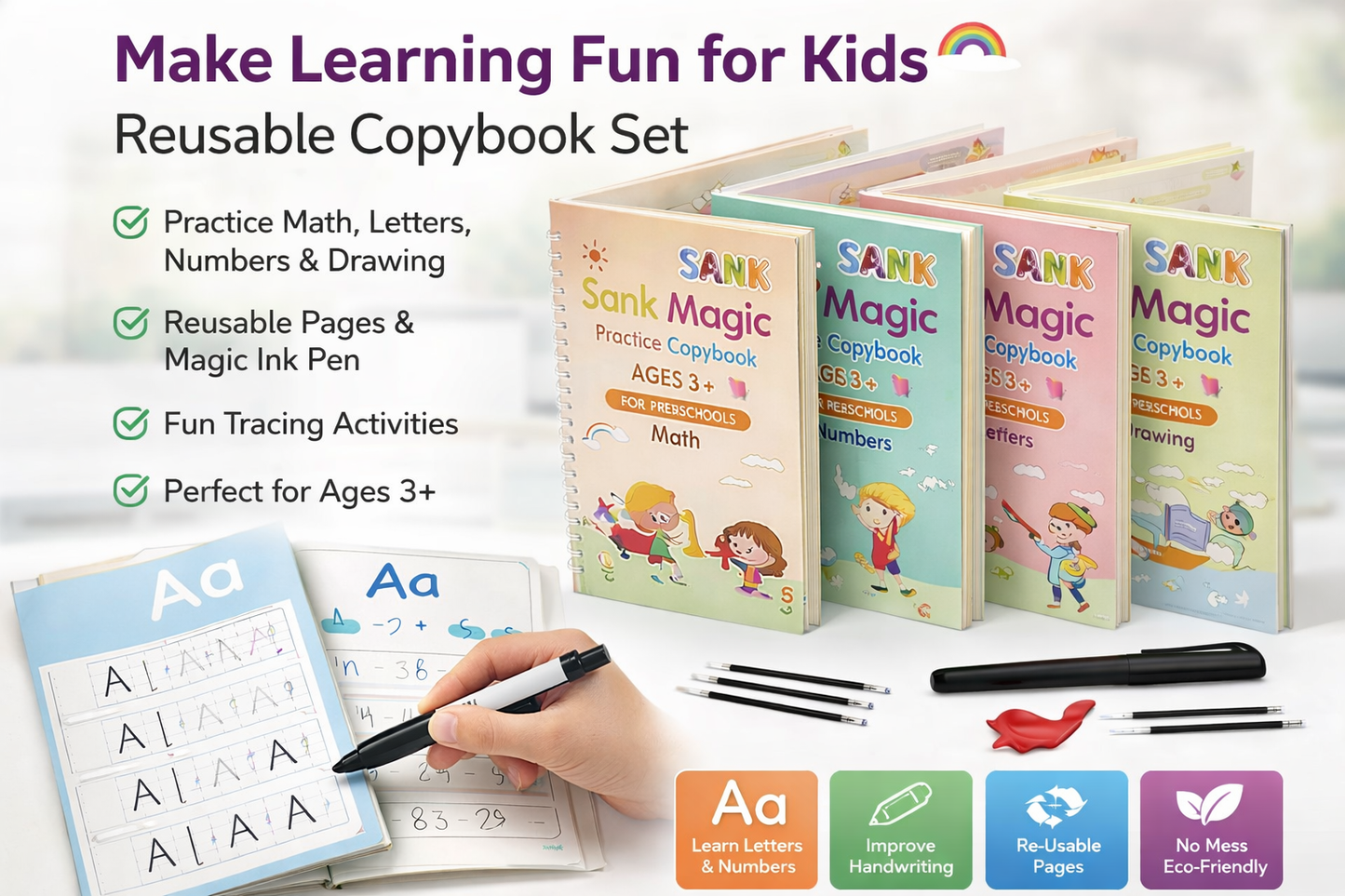 Kids Magic Practice Book | With Pen & Refills - 50% OFF!