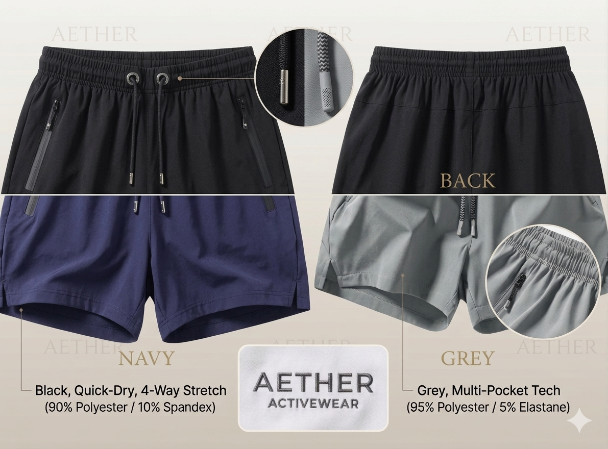 Men's Cotton Polyester Shorts (Pack of 4)