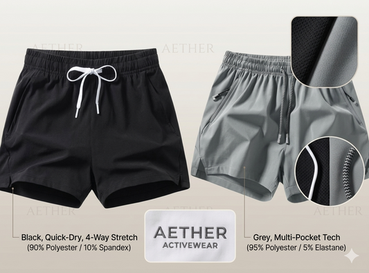 Men's Casual & Stylish Sports Shorts (Combo of Black & Grey)