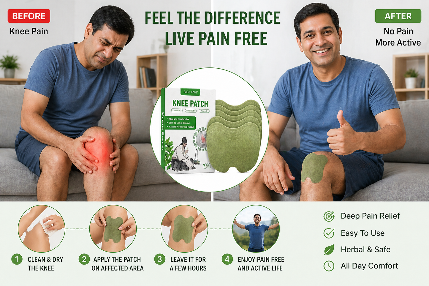 Knee Pain Relief Patch (PACK OF 10) - 50% OFF!!
